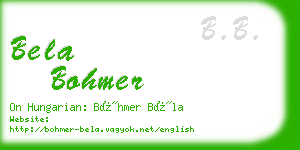 bela bohmer business card